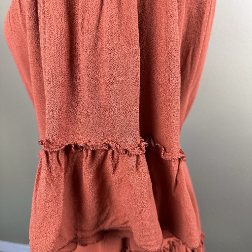 BluIvy mini dress Women S Peasant microsuede russett boho tiered % Lab Rescue - Picture 3 of 12